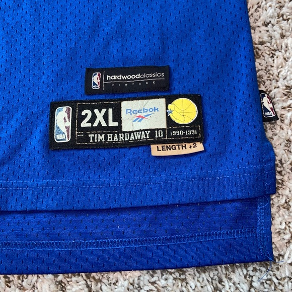 VINTAGE REEBOK NBA Warriors Hardaway Hardwood Classics Basketball Jersey 2XL - Picture 3 of 9